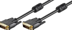 DVI-D 24+1-pin kabel, med ferritkerne, M-M, Full HD 1080p, Dual Link, sort - MicroConnect