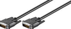DVI-D 24+1-pin, M-M, sort, Full HD 1080p, Dual Link, HDTV-opløsning maks.: 2560 x 1600 pixel, 60 Hz - MicroConnect