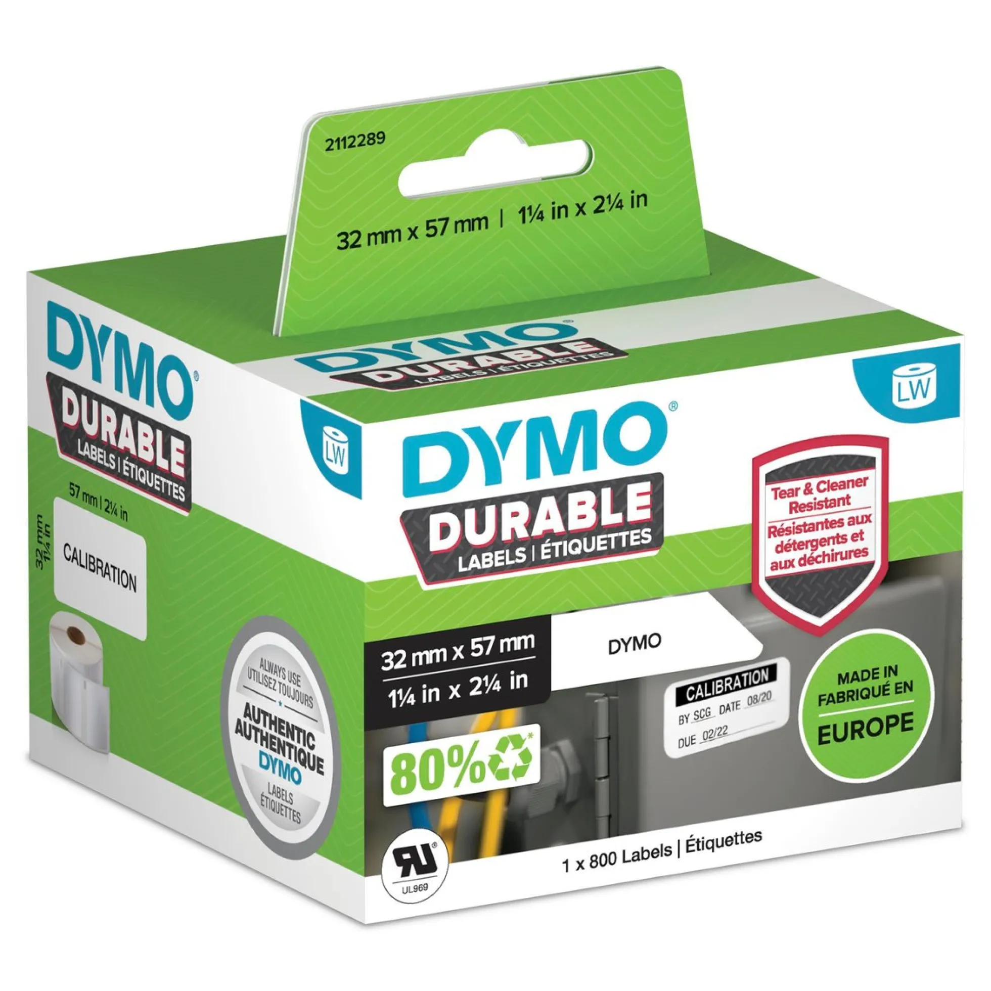 DYMO LabelWriter LW Durable, medium, multi-brug etiketter, 57mm x 32mm