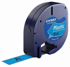 DYMO LetraTAG plasttejp, blå, 12mm, 4m (91225)