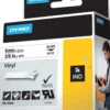 DYMO Rhino Professional, mærkbar permanent vinyltape, 9 mm, sort teks