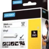 DYMO Rhino Professional, mærkbar permanent vinyltape, 24mm, sort teks
