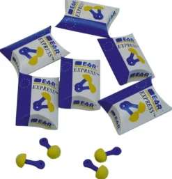 E.A.R express ørepropper, gul, 22dB lav, 24dB mellem, 30dB høj, 28dB SNR