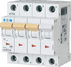 Eaton Automatsikring, MCB, 3P+N, 13A, C-karakteristik, 6kA, , 4 modul