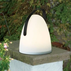 Eglo batteridrevet bordlampe, med afbryder, Ø210 mm, H300 mm, hvid/sort