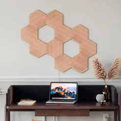 Element Wood look Hexagon udvidelsespakke med 3 paneler - Nanoleaf