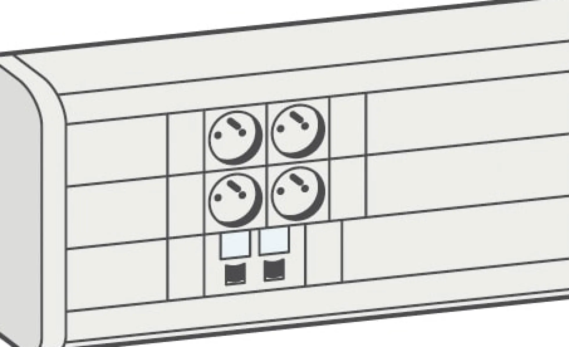 Endestykke til installationskanal 50 x 180 mm