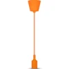 E27 pendelophæng, orange silikone, 60W, 1 meter, IP20