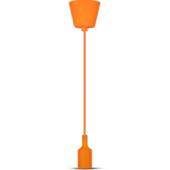 E27 pendelophæng, orange silikone, 60W, 1 meter, IP20