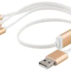 EPZI Multi-Charger, USB-C, Lightning, Micro USB, USB-A, 50cm, hvid