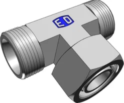 Ermeto ET samler T-stykke, stål kromatiseret let, gevind M16 x 1.5