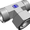 Ermeto ET samler T-stykke, stål kromatiseret let, gevind rørende M26 x 1.5