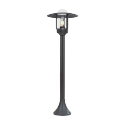 E27 stolpelampe, klart glas, mat sort hus, V-Tac Pro serie