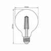 E27 7W dæmpbar LED pære, G95, Amber glas, Filament, Erstat 53W, 2200K