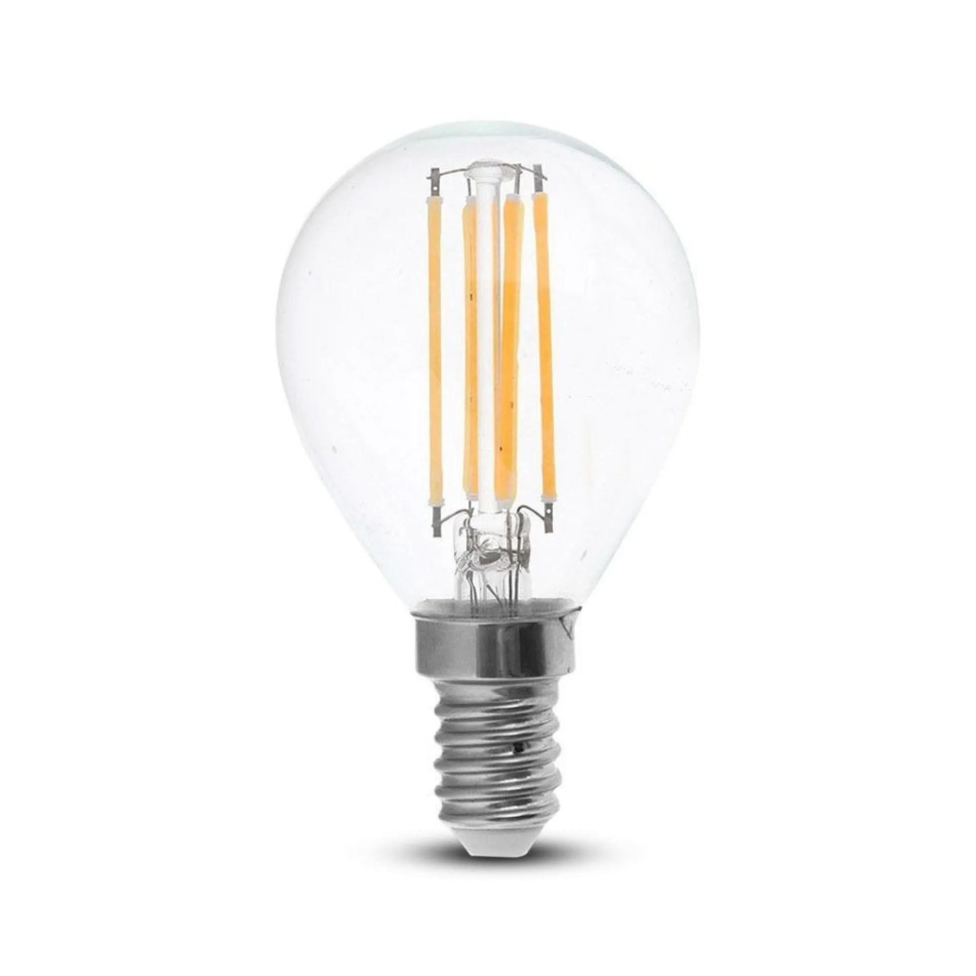 E14 4W LED kronepære - Kultråd, P45, 400 lumens, RA 80-85, 2700K, 77 x Ø46 mm - V-Tac