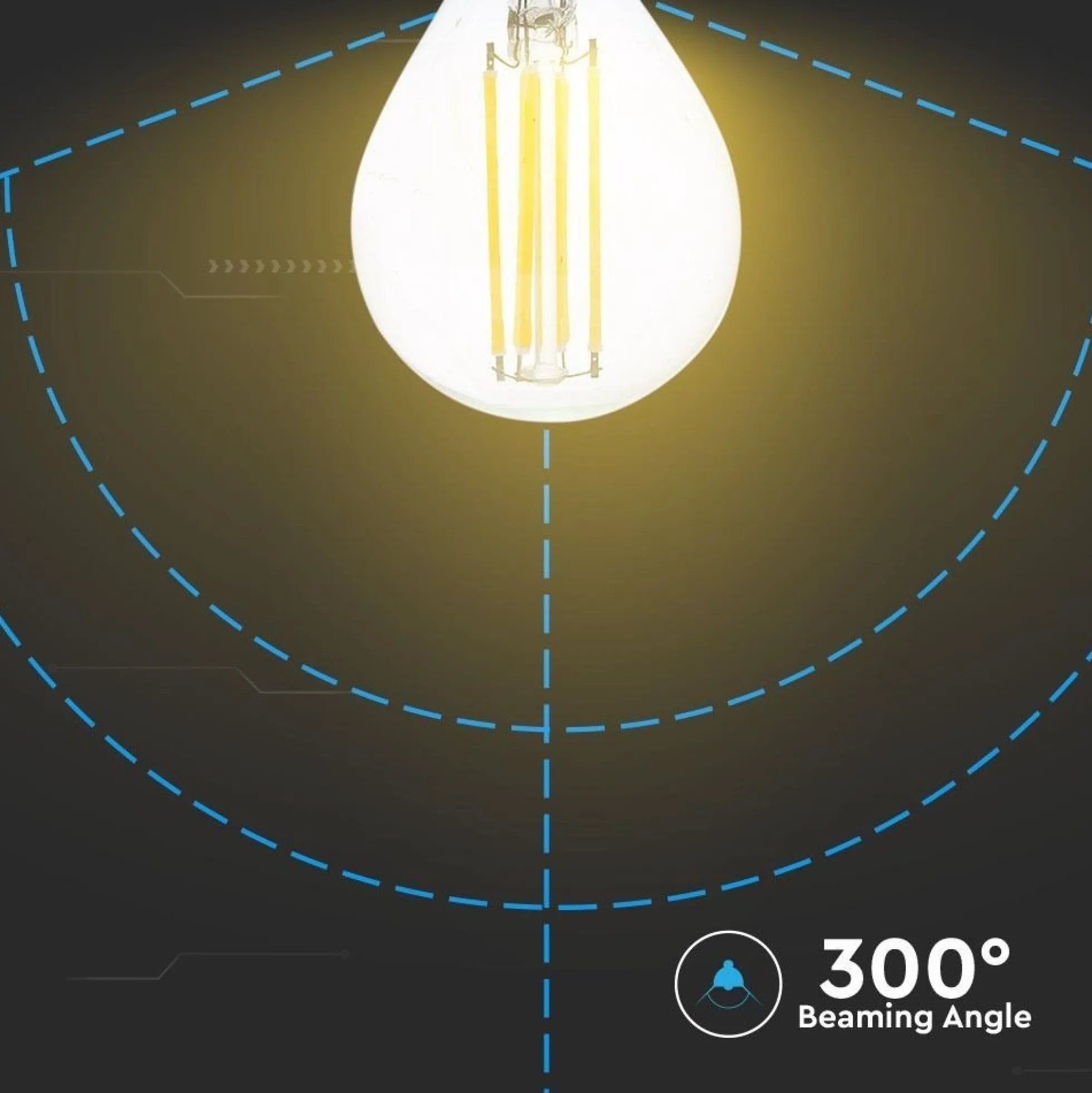 E14 4W LED kronepære - Kultråd, P45, 400 lumens, RA 80-85, 2700K, 77 x Ø46 mm - V-Tac