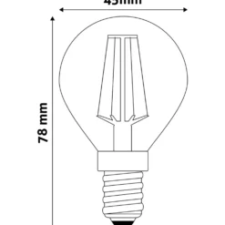 E14 2W LED pære, G45, 2700K, ikke dæmpbar