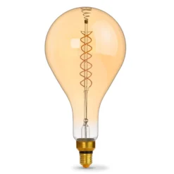 E27 8W LED pære, PS160, spiral filament, amber glas, 500lm, dæmpbar, 1800K