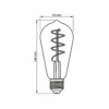 E27 4W ST64 filament LED pære, grafit glas, 100 lumen, dæmpbar, flicker free, 1800-2100K