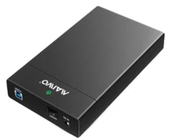 External HDD enclosure, USB 3.0, 3,5" HDD, USB-A, sort