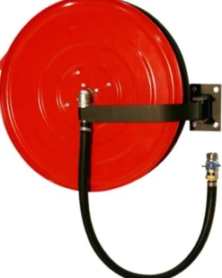 Falck slangevinde 1SW, 30 meter, 1" slangestørrelse, hvid letvægtsslange, på svingarm