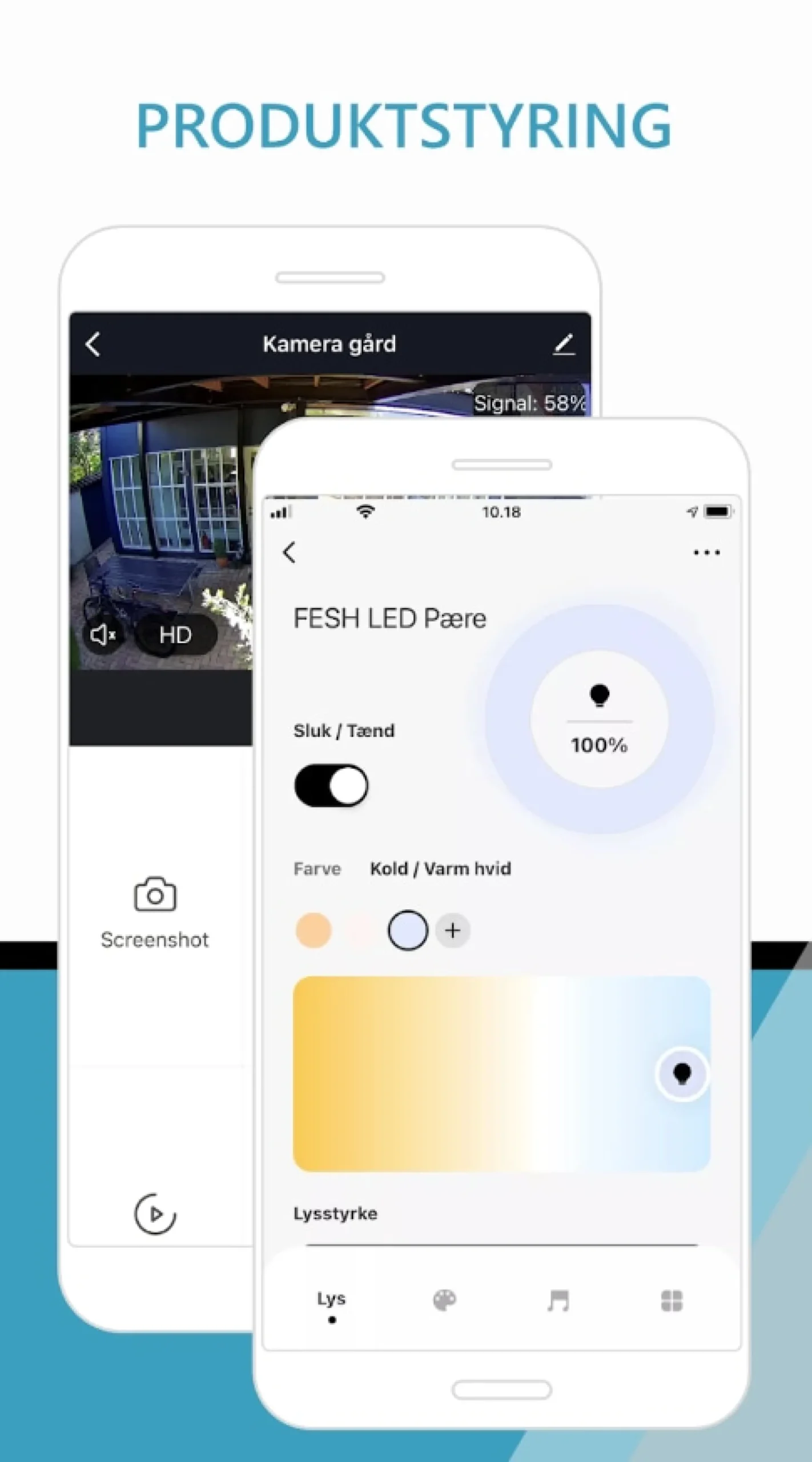 FESH Smart Home LED pære, multicolor, E27, 9W, Ø 60 mm