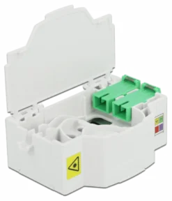 Fiberforbindelsesboks, DIN-skinne, 4xSC Simplex, LC Duplex