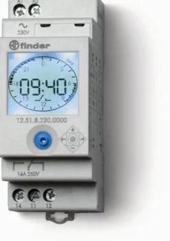 Finder kontaktur, dag/uge, 1CO, 16A, 250VAC, NFC/manuel setup