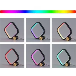 Firkantet RGBIC lampe, 15x15cm, Bluetooth, 5V USB