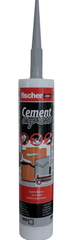 Fischer Cement Express grå, fugemørtel, 310 ml