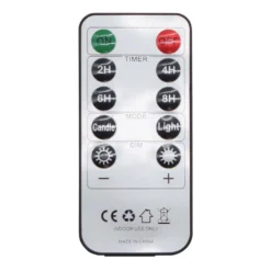 Fjernbetjening til LED-stearinlys - 10 knapper, timer, dæmpning, tænd/sluk funktion