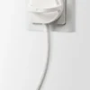 Flad stikprop vinkel, schuko mini, hvid - Elworks