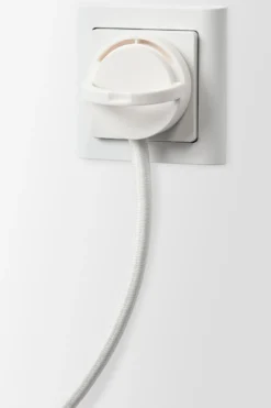 Flad stikprop vinkel, schuko mini, hvid - Elworks
