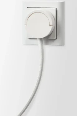 Flad stikprop vinkel, schuko mini, hvid - Elworks