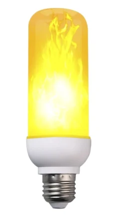 Flamme pære E27, IP20, 3W, 60LED, hvidt lys