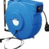 Flowconcept SERIE 605 – Selvoprullende kabeltromle til 230V (2000W) med 25 meter kabel (3G1,5 mm²), m/jord og med 1 udtag