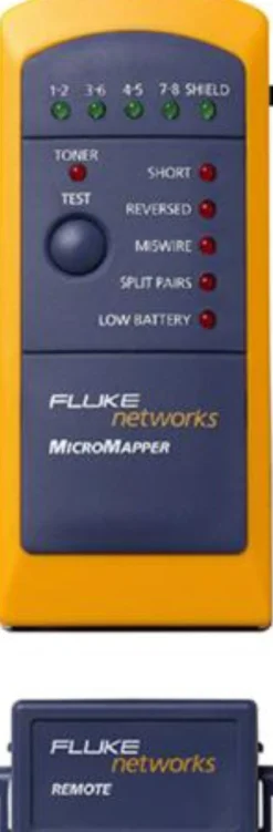 Fluke MicroMapper, kabeltester til RJ45, tone-generator til lokalliser