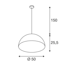 FORCHINI M 50 pendel, E27, max. 40W, sort - SLV