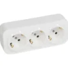 Forix stikkontakt Schuko, tripel med jord, 16A, hvid, IP20