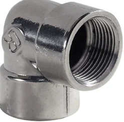 Forkromet messing vinkel 90° m. muffer – Isiflo
