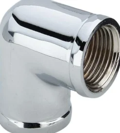 Forkromet messing vinkel 90° m. muffer, ½" x ½" – Viega