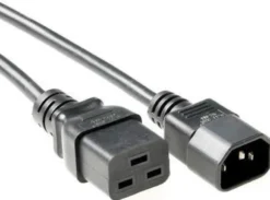 Forlængerkabel, C19 til C14, sort, 10A, 250V, H05VV-F 3x1,00 mm² CU - MicroConnect