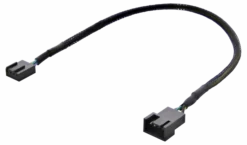 Forlængerkabel til 4-pin blæsere, 0.3 meter, sort