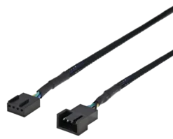 Forlængerkabel til 4-pin blæsere, 0.3 meter, sort