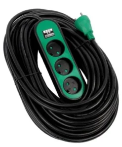 Forlængerledning udendørs m/jord, 230V, 3G1,5 mm², 3-stikdåse - 25 meter