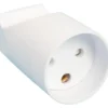 Forlængerled, rund, lige, hvid, 16A, 250V, med jord