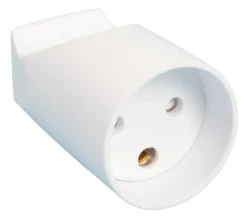 Forlængerled, rund, lige, hvid, 16A, 250V, med jord