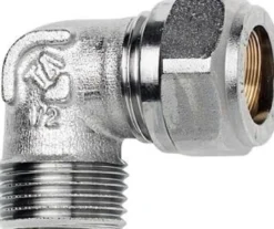 FPL – Kompressions vinkel 90° m. nippel, 12 mm x ½"