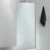 Fritstående væg, 70 cm x 200 cm, isglas, med 100 cm forhængsstang, smal blank aluprofil