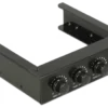 3.5" front panel, 2xUSB 2.0 A female, 3 fan controls, black